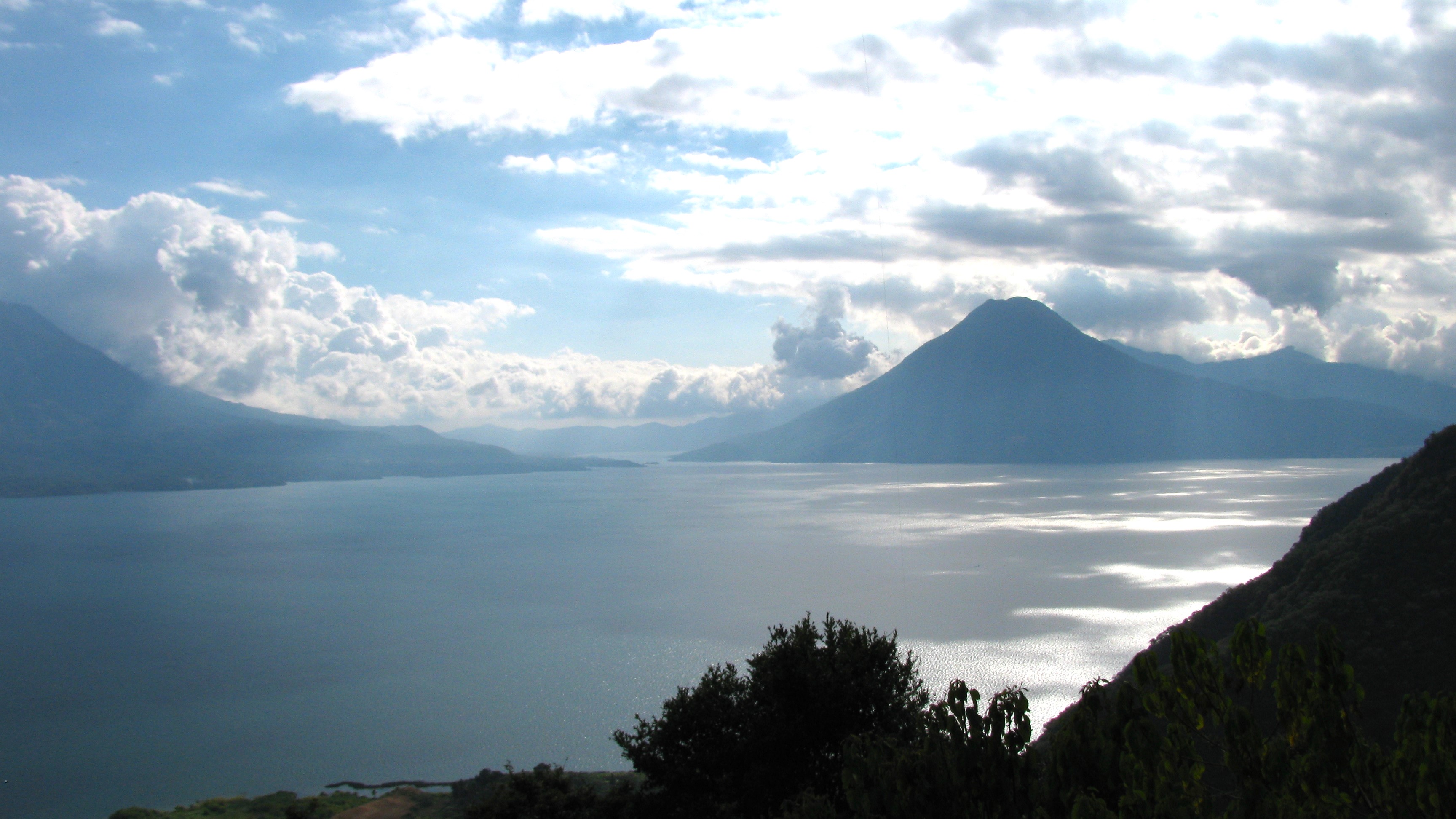 Geography program image, volcano with lake in Guatemala