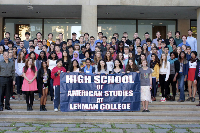 Photo of students from the High School of American Studies at Lehman College