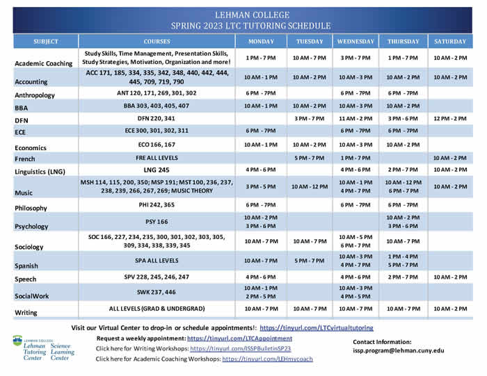 Instructional Support Services Program/Tutoring Social Sciences and