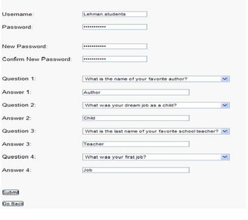 Registering Your Account Screen