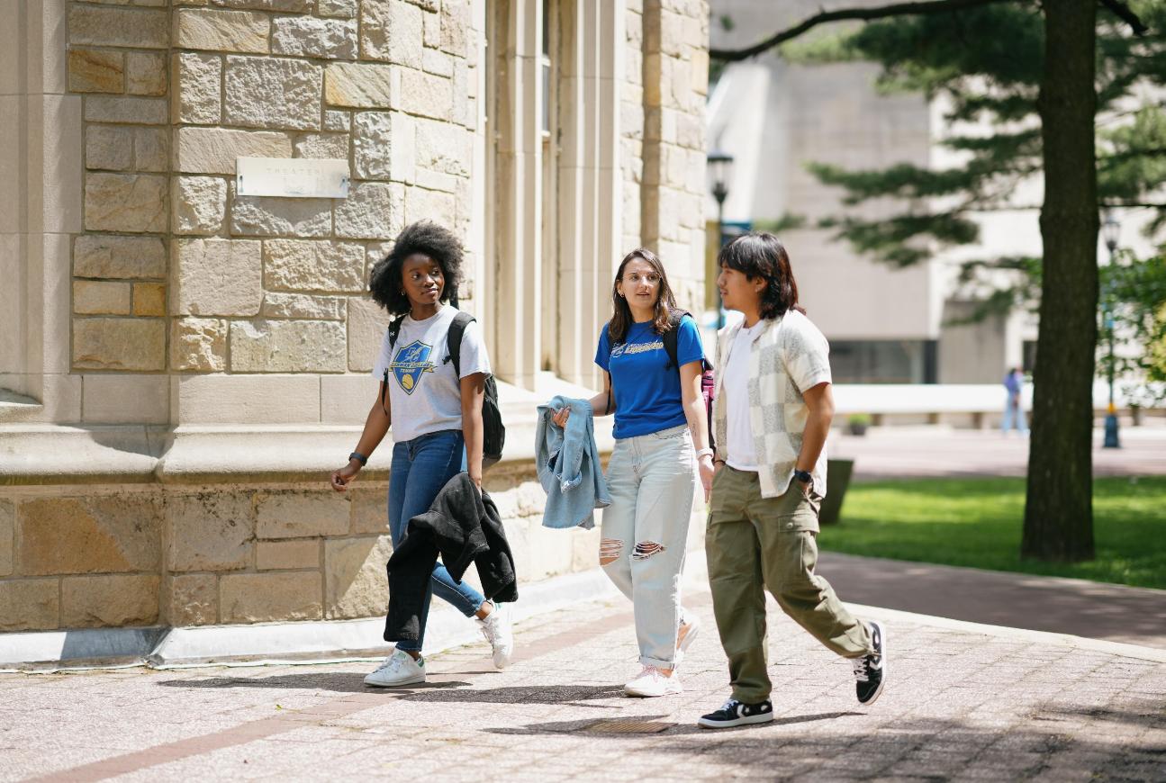 Students walking on lehman campus