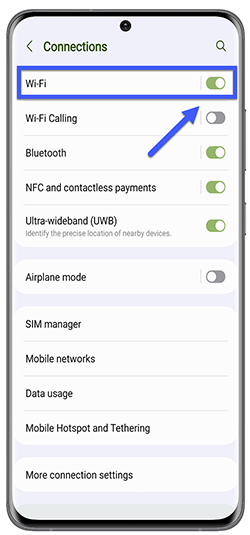 Connect to Wi-Fi using Android Device Step 2a
