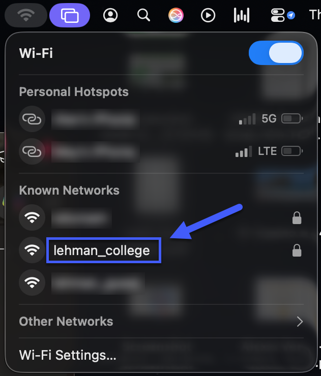 Connect to Wi-Fi using MacOS - Step 2