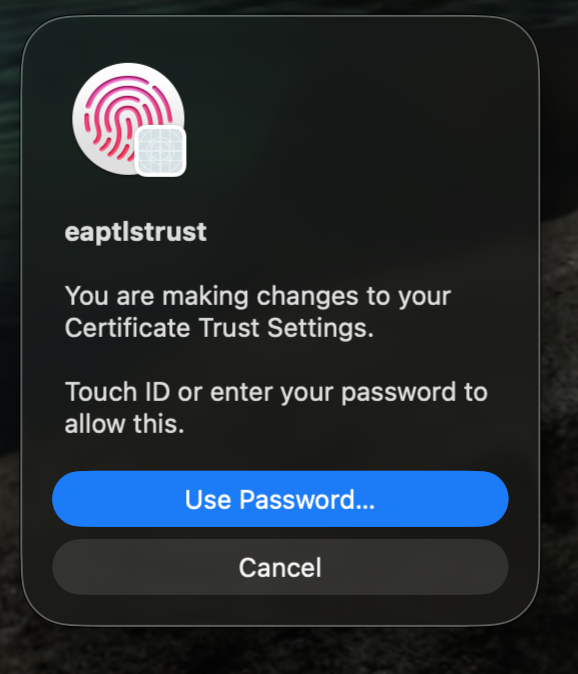 Connect to Wi-Fi using MacOS - Step 5
