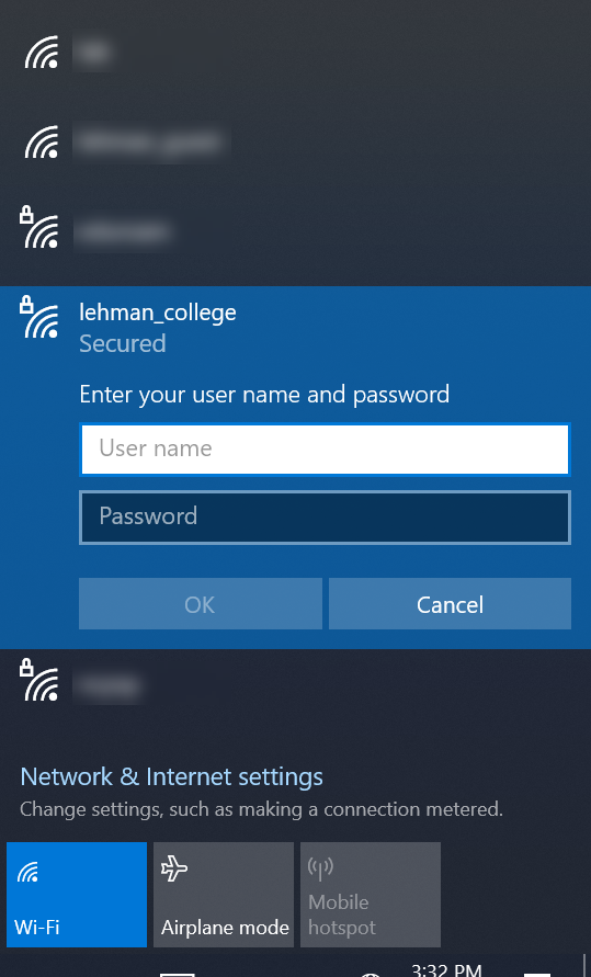 Connect to Wi-Fi using Windows 10 Device - Step 3