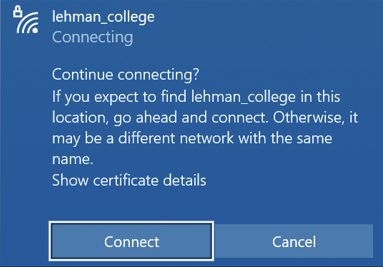 Connect to Wi-Fi using Windows 10 Device - Step 3a