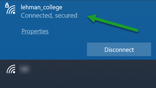Connect to Wi-Fi using Windows 10 Device - Step 4