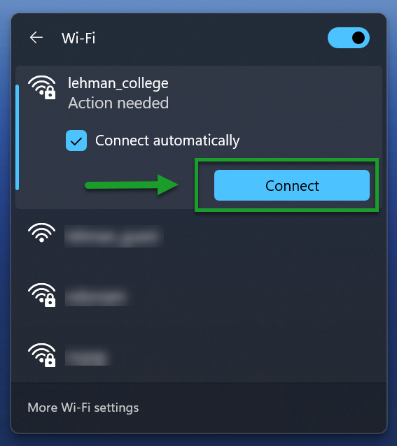 Connect to Wi-Fi using Windows 11 Device - Step 3a