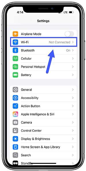 Connect to Wi-Fi using iPhone - Step 2