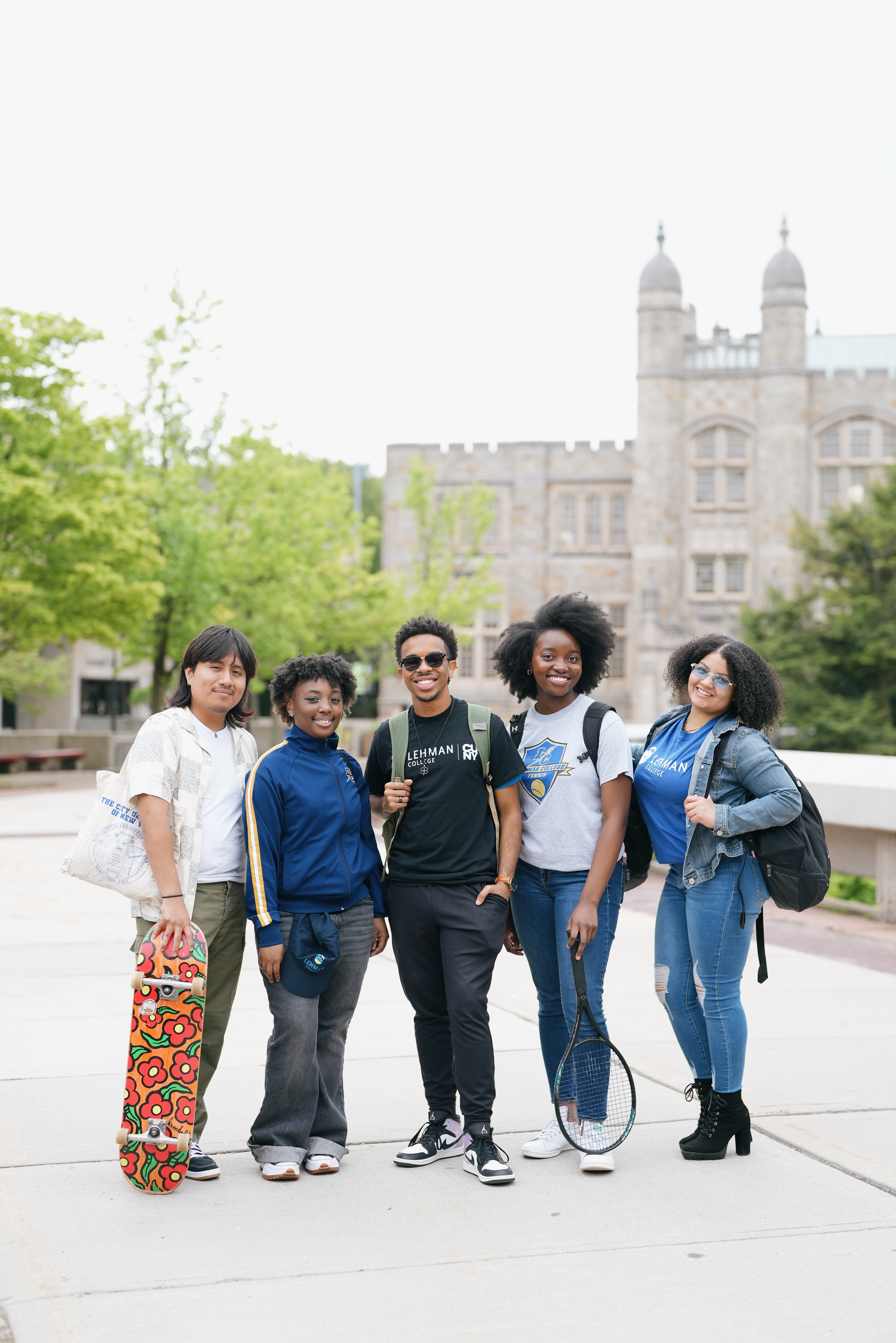 Lehman Students in front of the old gym building