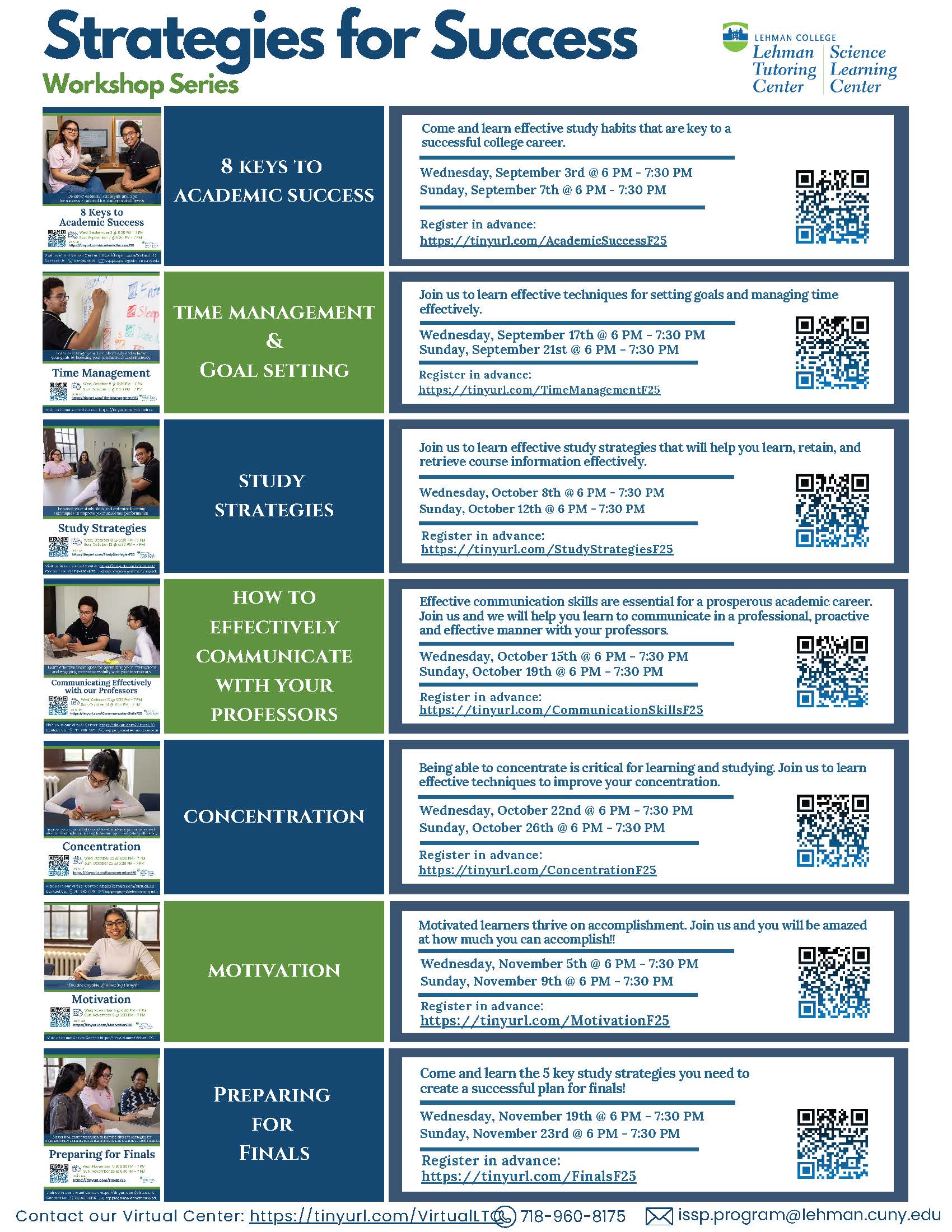 All workshops offered