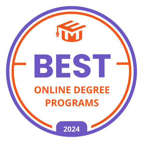 Badge saying Best Online Degree Programs