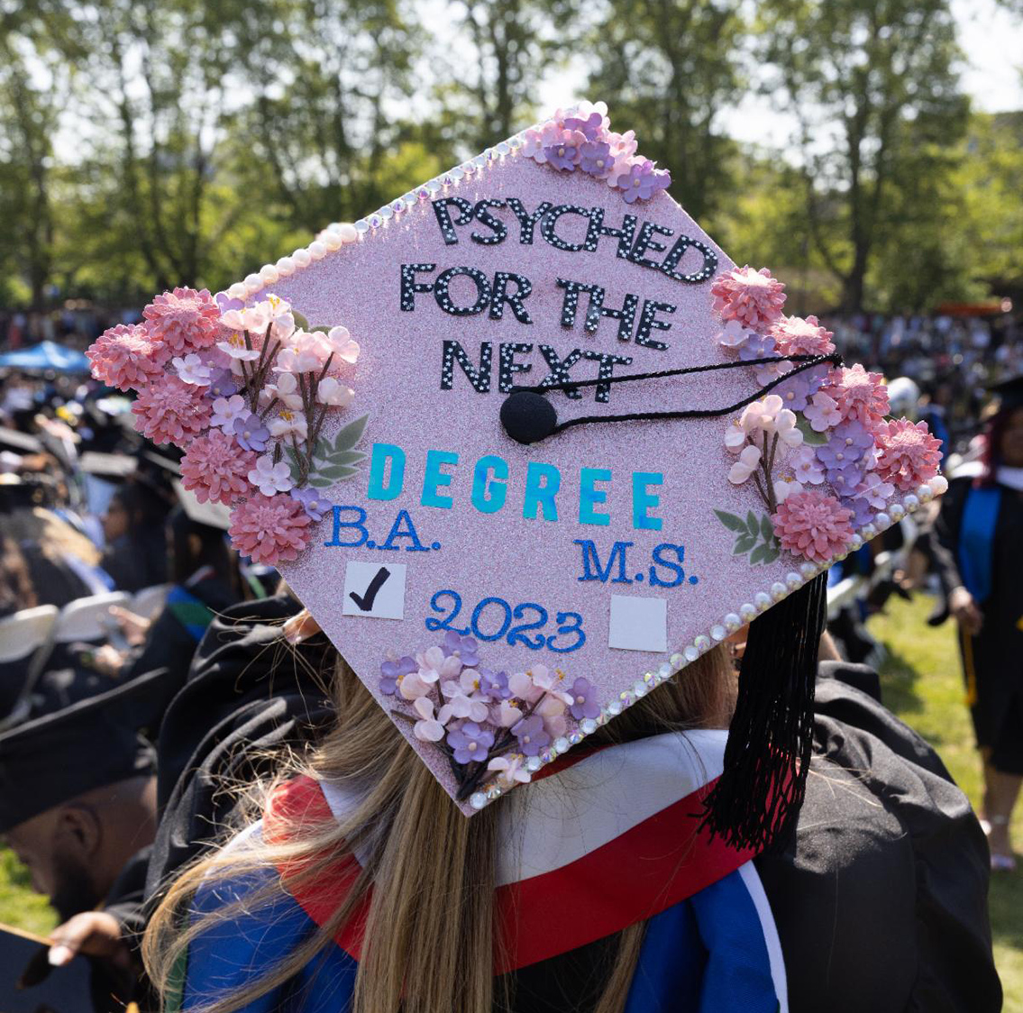 Mortarboard that Says Psyched for the Next Degree