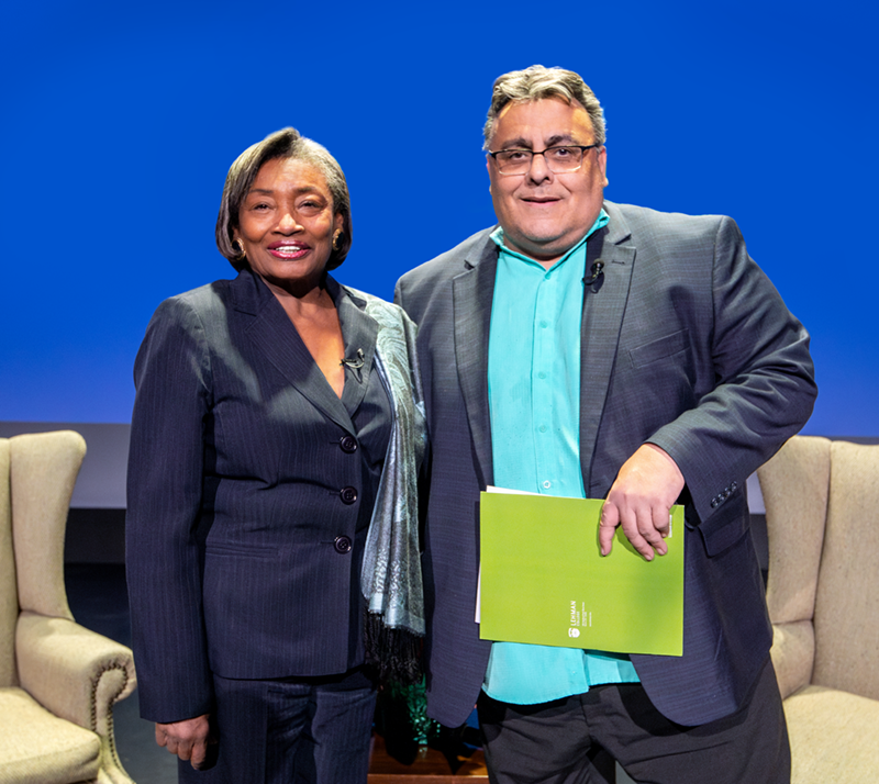 Photo of the Week: New York State Senate Majority Leader and Lehman alumna Andrea Stewart-Cousins shared her story with President Fernando Delgado.