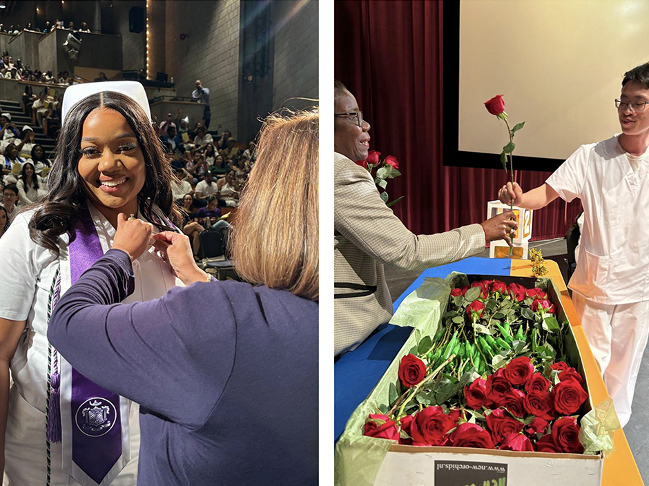 BSN graduates were awarded their pins, certificates, and roses at last week's Nursing Pinning Ceremony. (Photos by Mildred Perez '24)