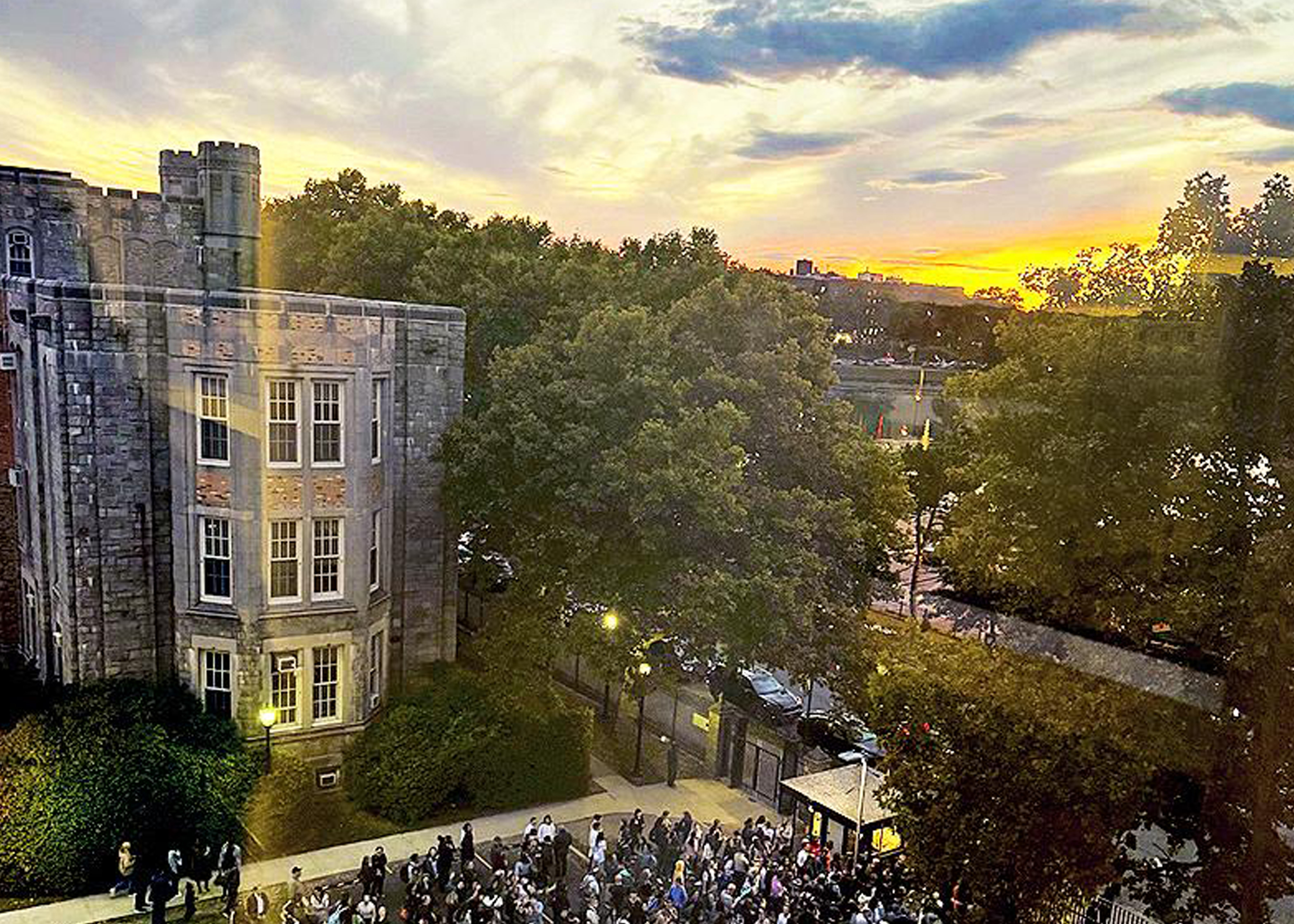 Sunset, seen through the window of Lehman's Science Building as The High School of American Studies hosted their annual Open House on campus (Photo by Professor Edward Kennelly)