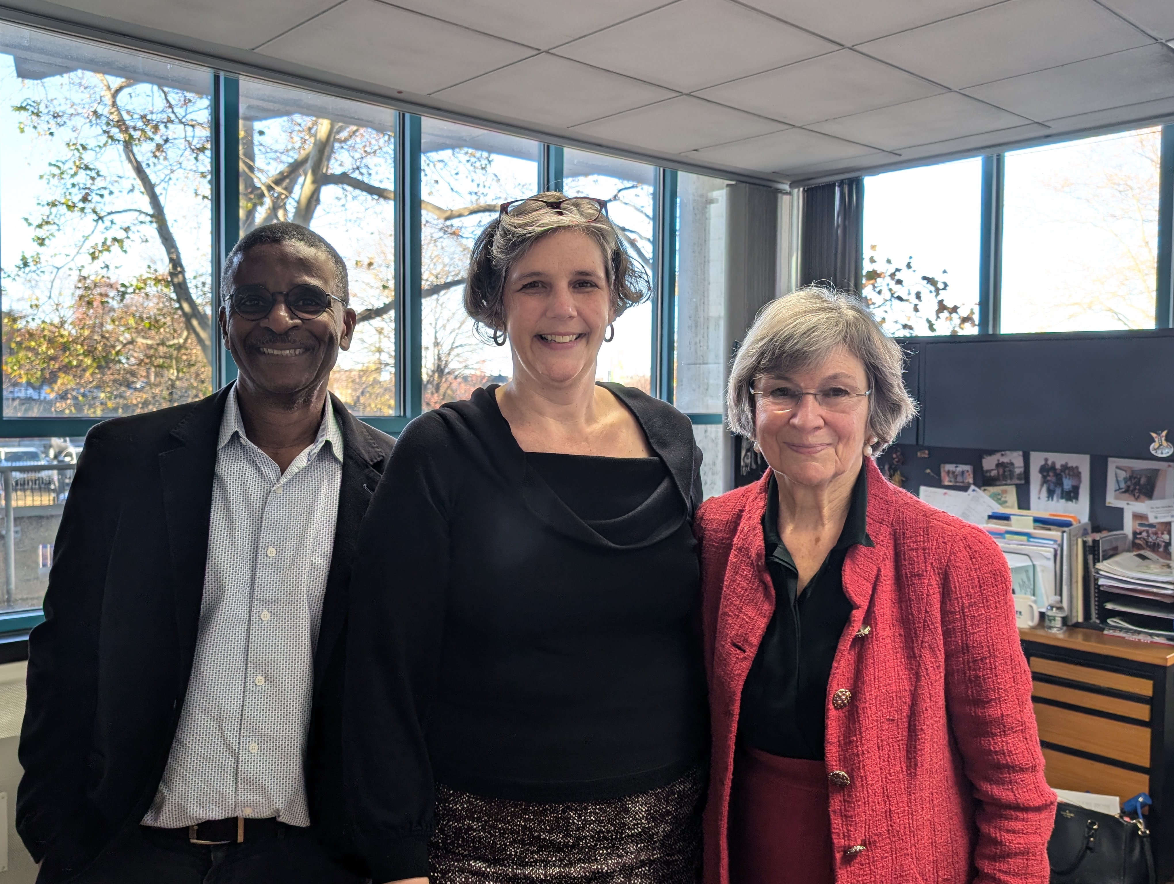 From left, Geoffrey Kelley, SCPS Associate Dean Kimberly Kendall, and Dean Jane MacKillop.