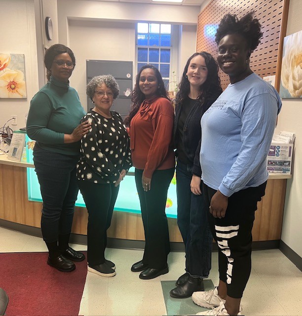 Health and Wellness Services staff, from left: Sophia Brown-Buchanan, Yolanda Rodriguez, Ashmini Hall, Anna Kepley, and Shannon Mensah. 