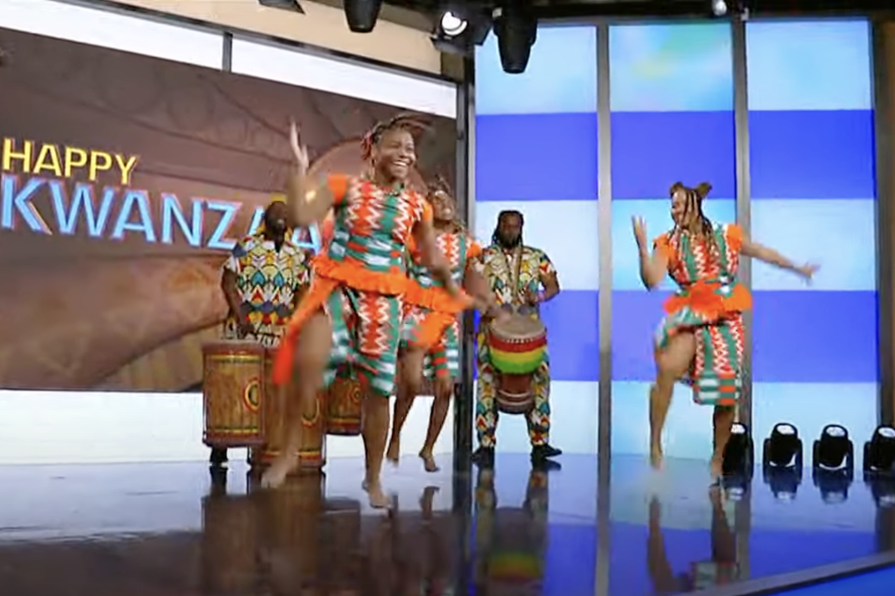 Members of Kofago Dance Ensemble performing on Good Day New York