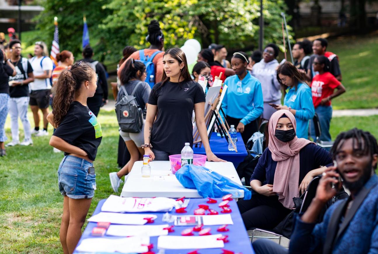 Students at the Club Fair