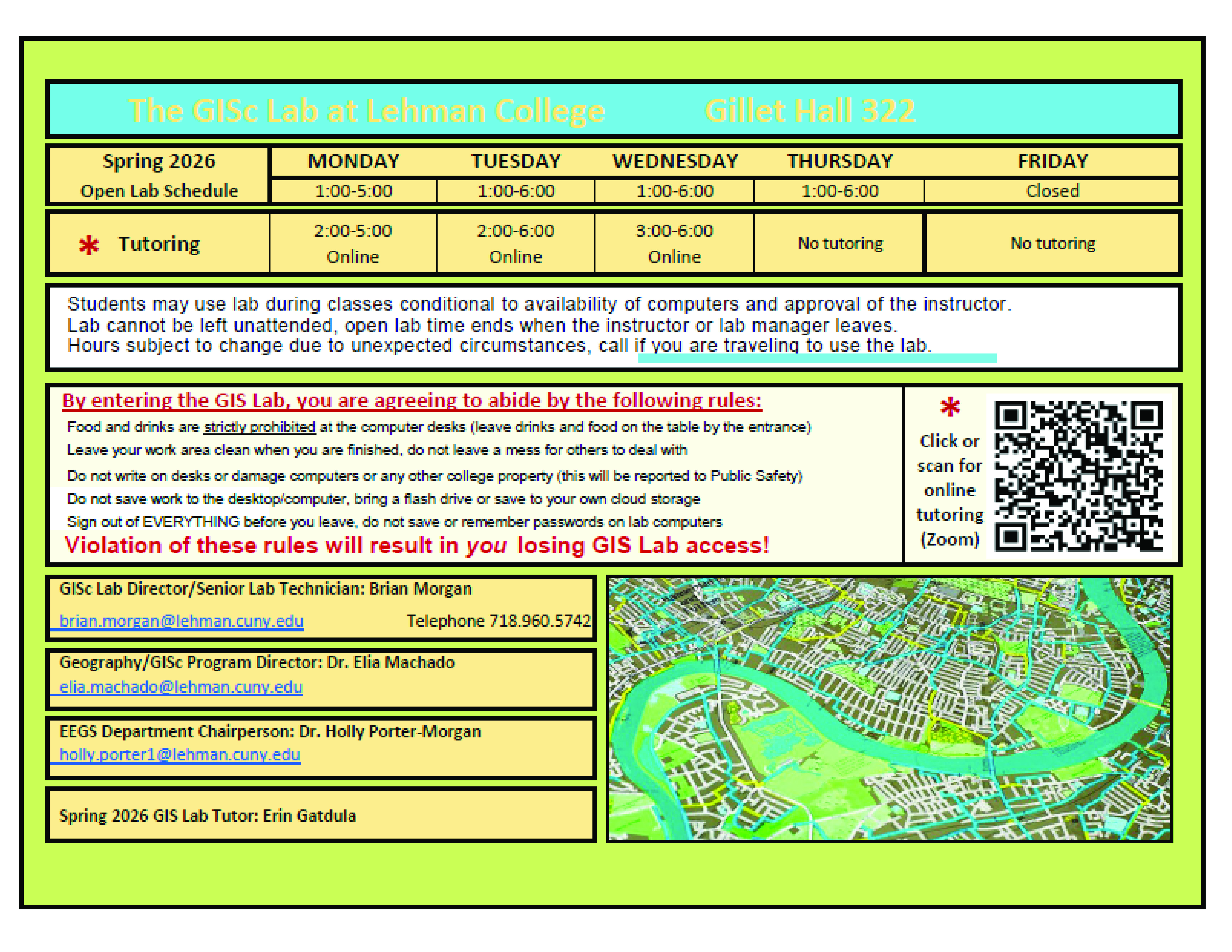 Image of GIS Lab and Tutoring Schedule Spring 2026