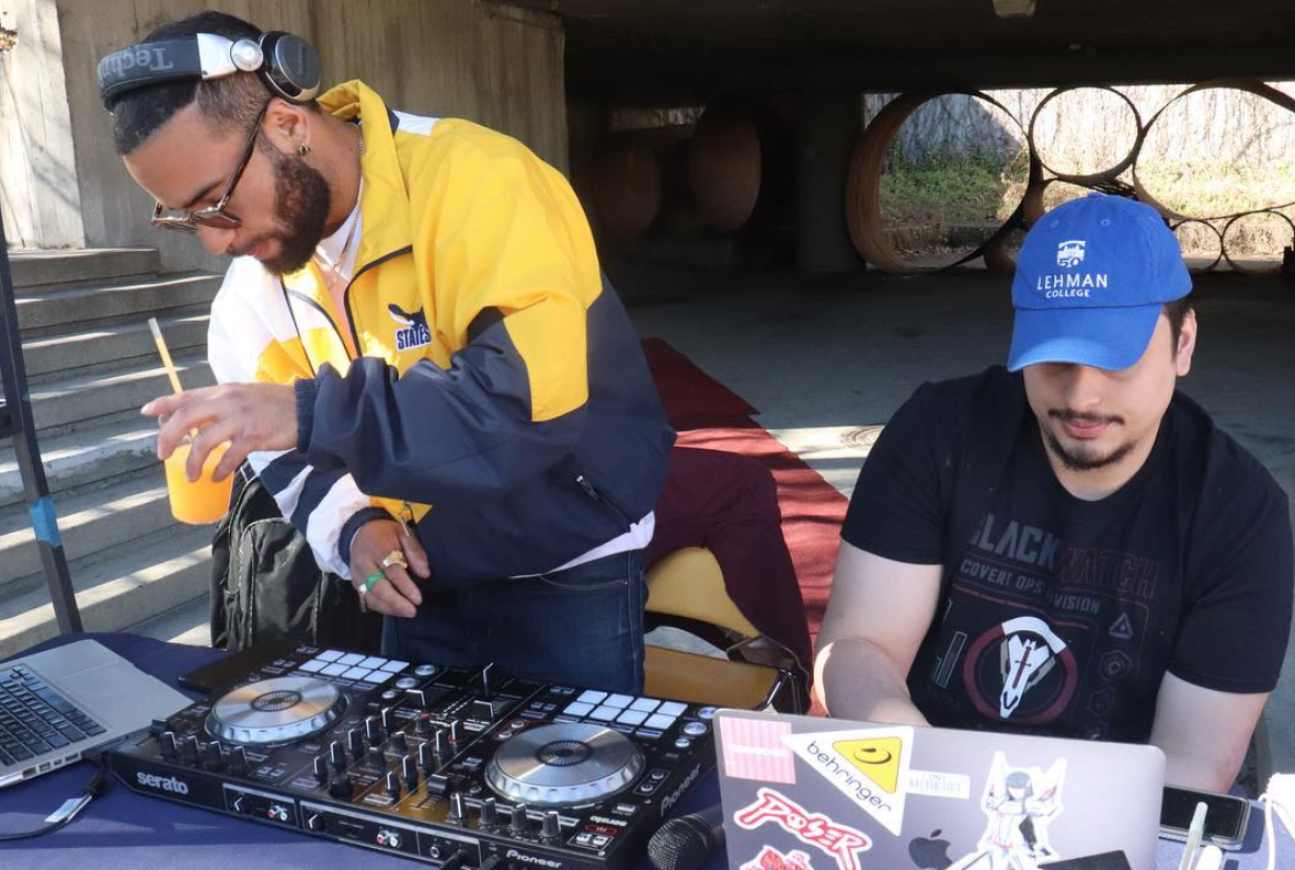 Students playing music on campus