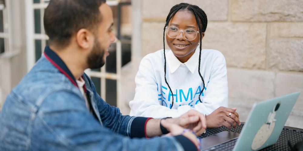 two student talking